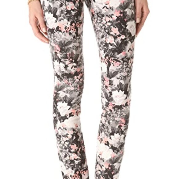 Club Monaco'Sonica' soft corduroy floral print skinny pant Sz 6 - Picture 3 of 7